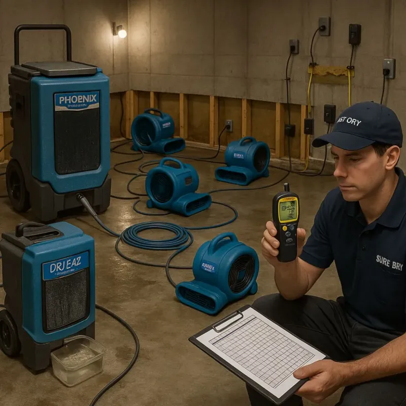 Structural Drying and Dehumidification process in Hattiesburg, MS